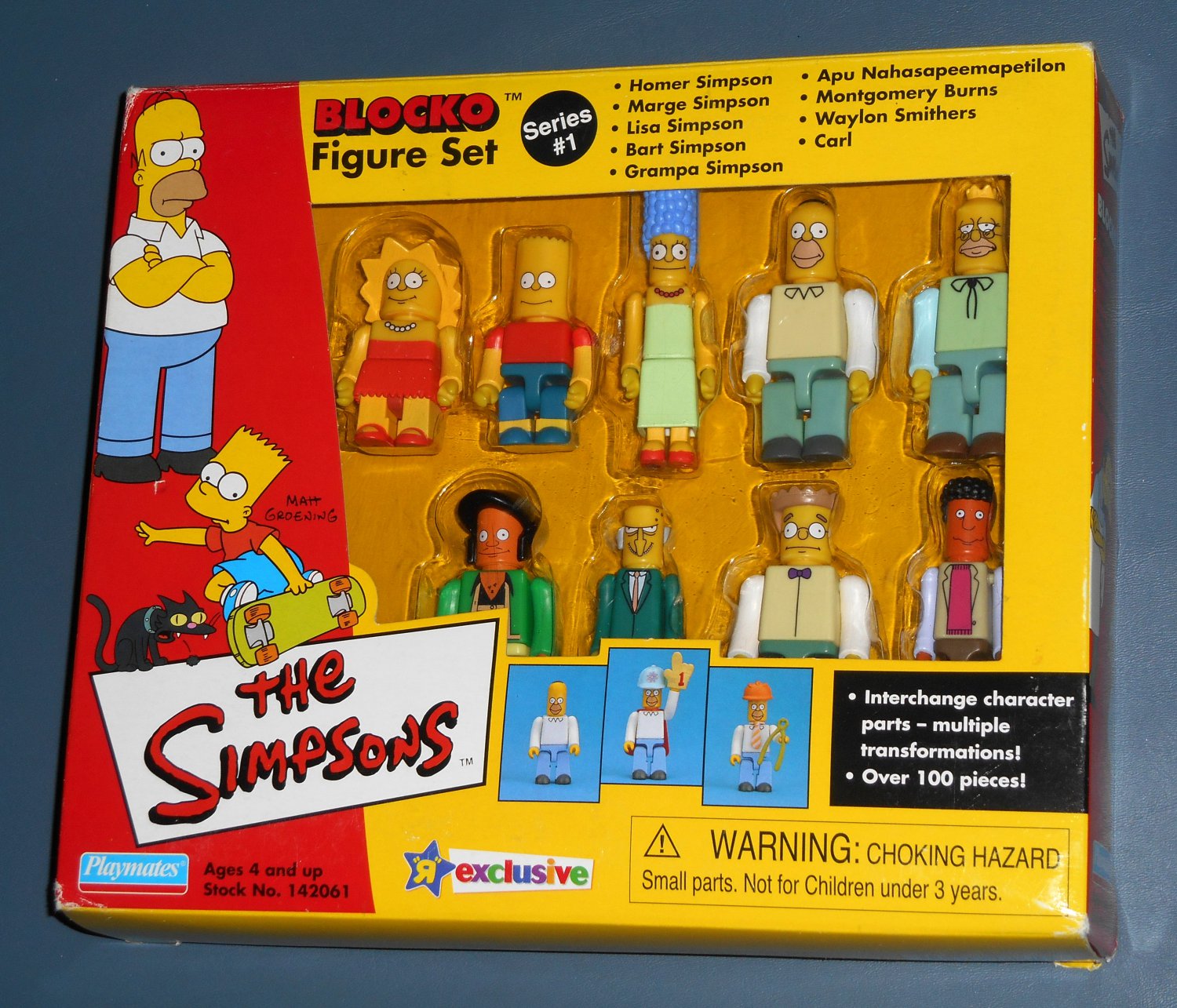 The Simpsons Blocko Figure Set Homer Bart Marge Lisa Apu Mr Burns