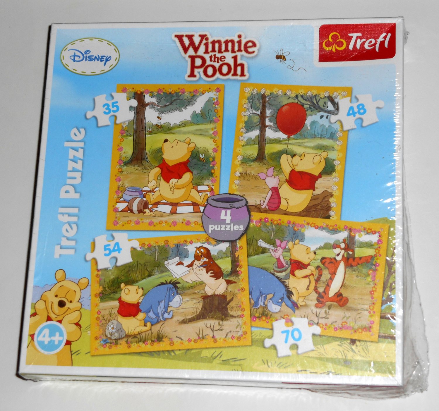Winnie the Pooh 4 in 1 Jigsaw Puzzle Pack Trefl 34062 35 48 54 70 Pieces NIB Walt Disney