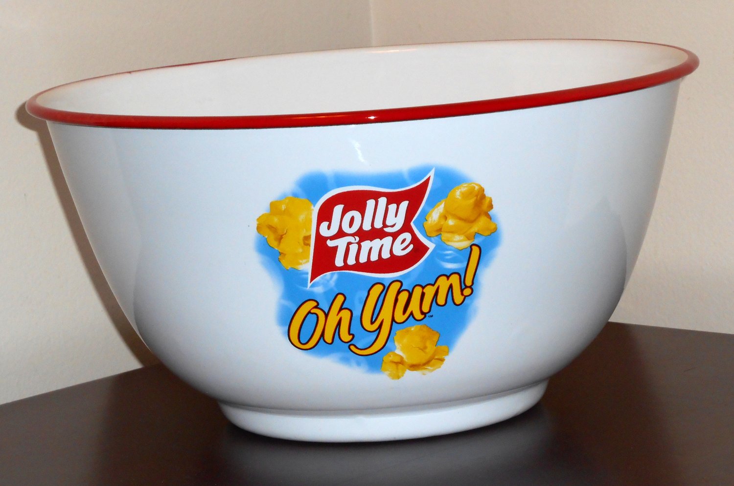 Jolly Time Popcorn Metal Serving Bowl Oh Yum Coated 11 Inch Diameter