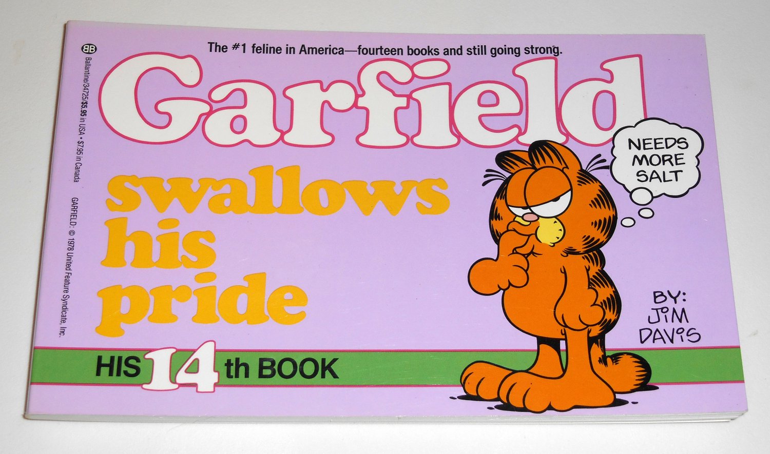Garfield Swallows His Pride Fourteenth 14th Book Cat Paperback Soft Cover Odie PAWS Jim Davis
