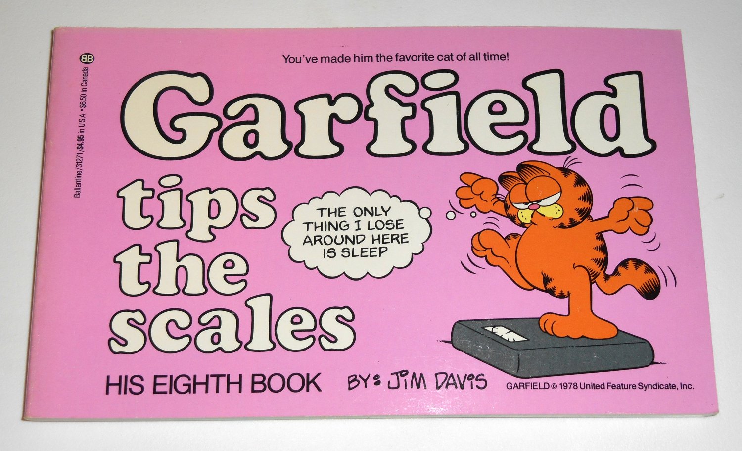 Garfield Tips The Scales His Eighth 8th Book Cat Paperback Soft Cover Odie PAWS Jim Davis