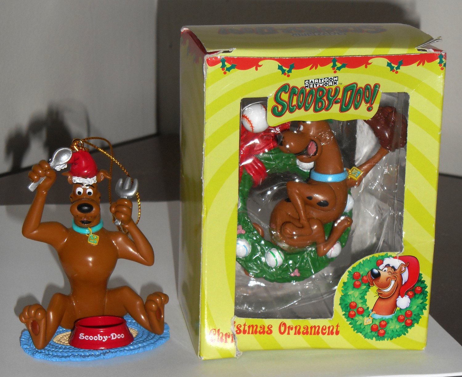 Scooby Doo Christmas Tree Ornaments Baseball Eating Food Bowl Toboggan Holiday Trevco Hanna Barbera