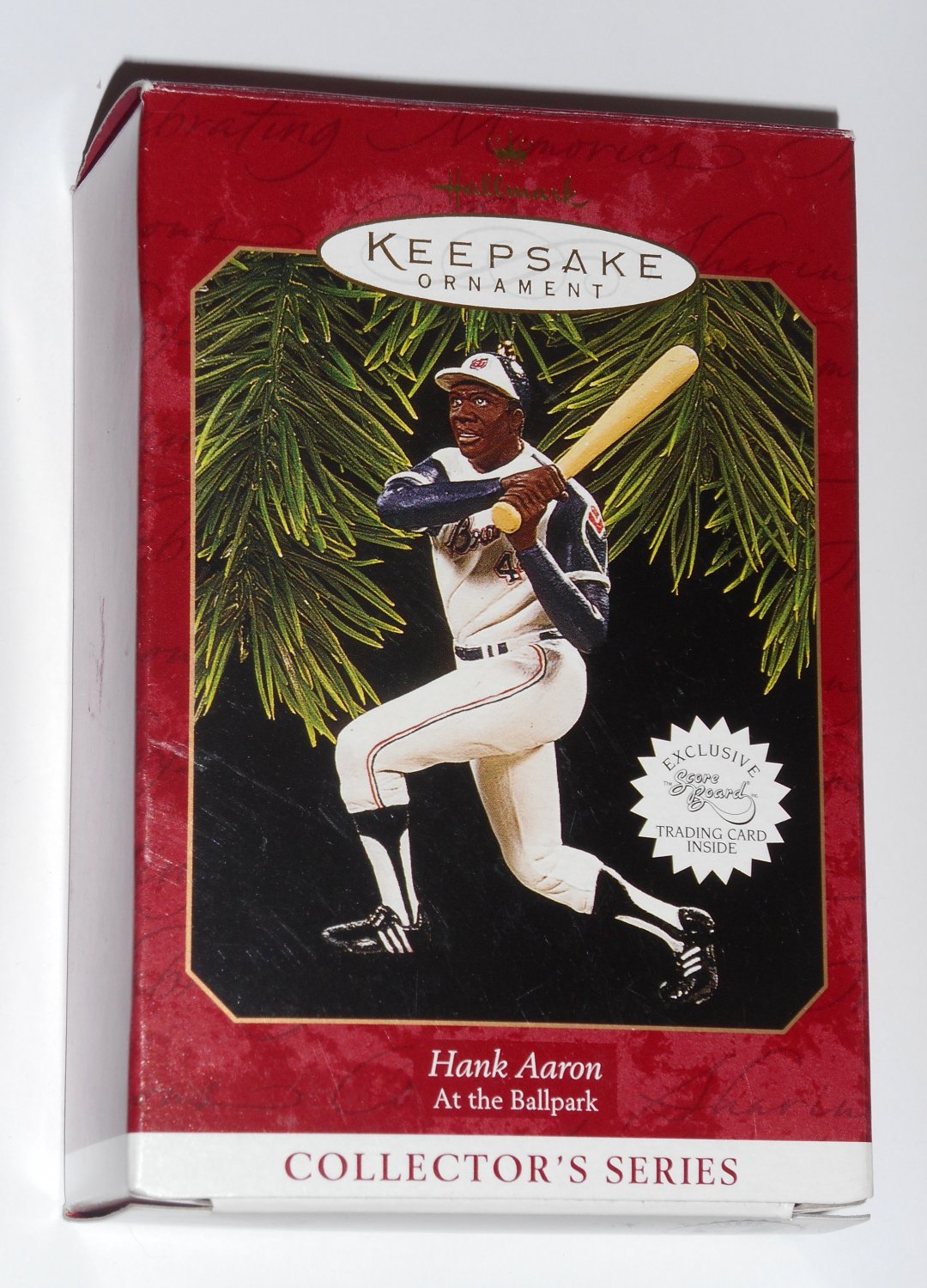 Hammerin Hank Henry Aaron Hallmark Keepsake Christmas Ornament At the Ballpark 1997 Atlanta Braves
