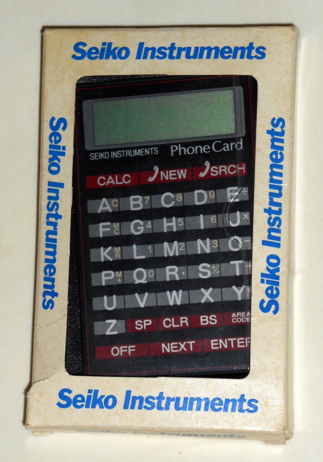 Seiko Instruments Phone Book Card DF-210 Calculator with Instructions Case Box