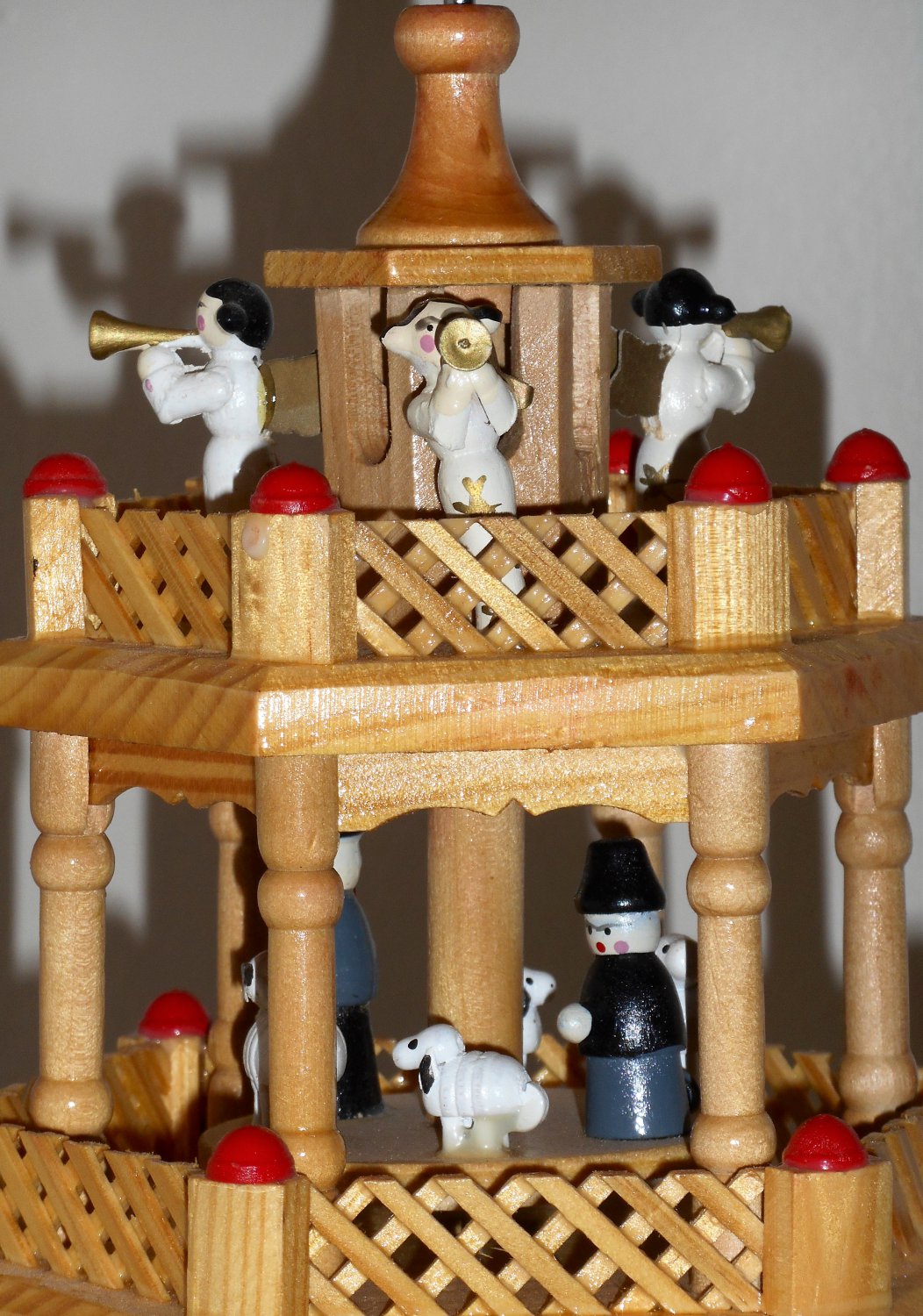 Lillian Vernon Exclusive 575W Wooden Nativity Carousel 4 Four Tier with