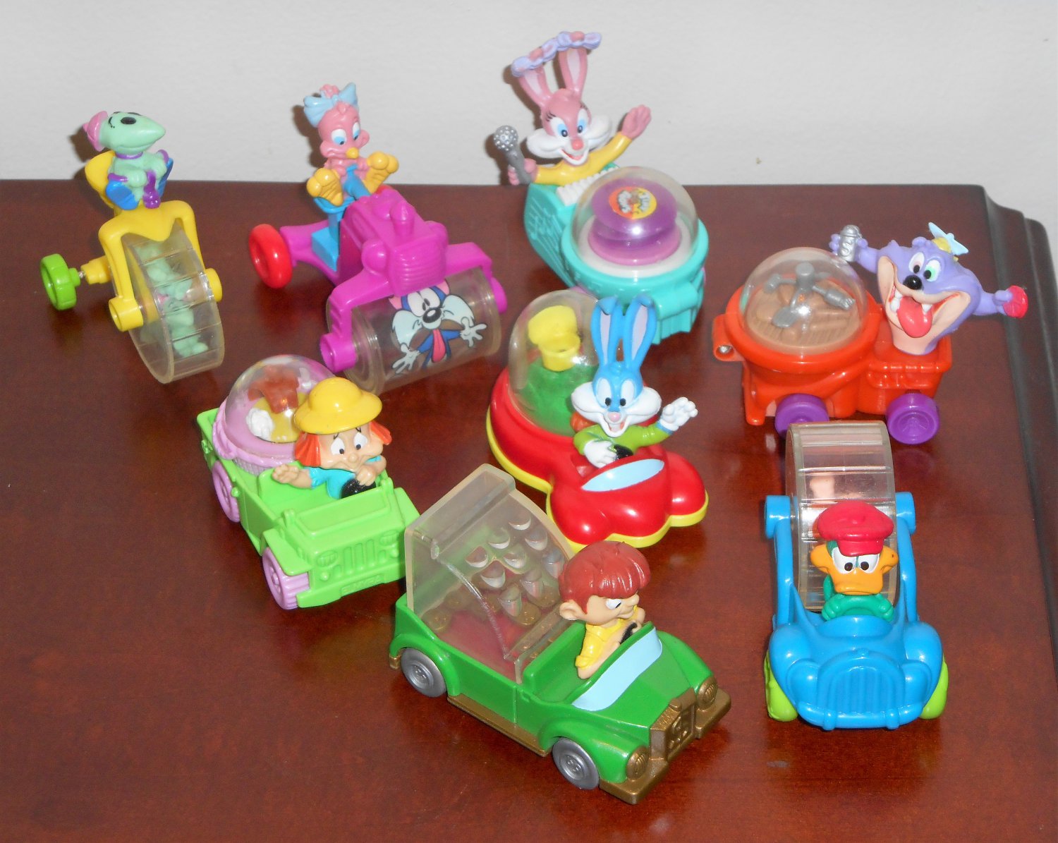 McDonald's TinyToon Tiny Toon Wacky Rollers Action Vehicles Complete Set of 8 1992 Happy Meal Toys