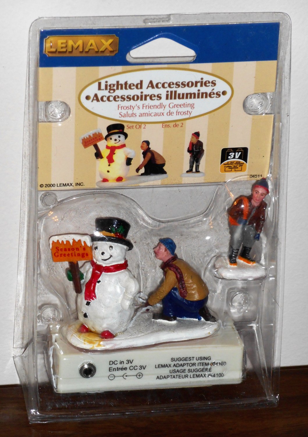 Lemax Village 04511 Frosty's Friendly Greeting Lighted Accessory 3v 2000 NIP