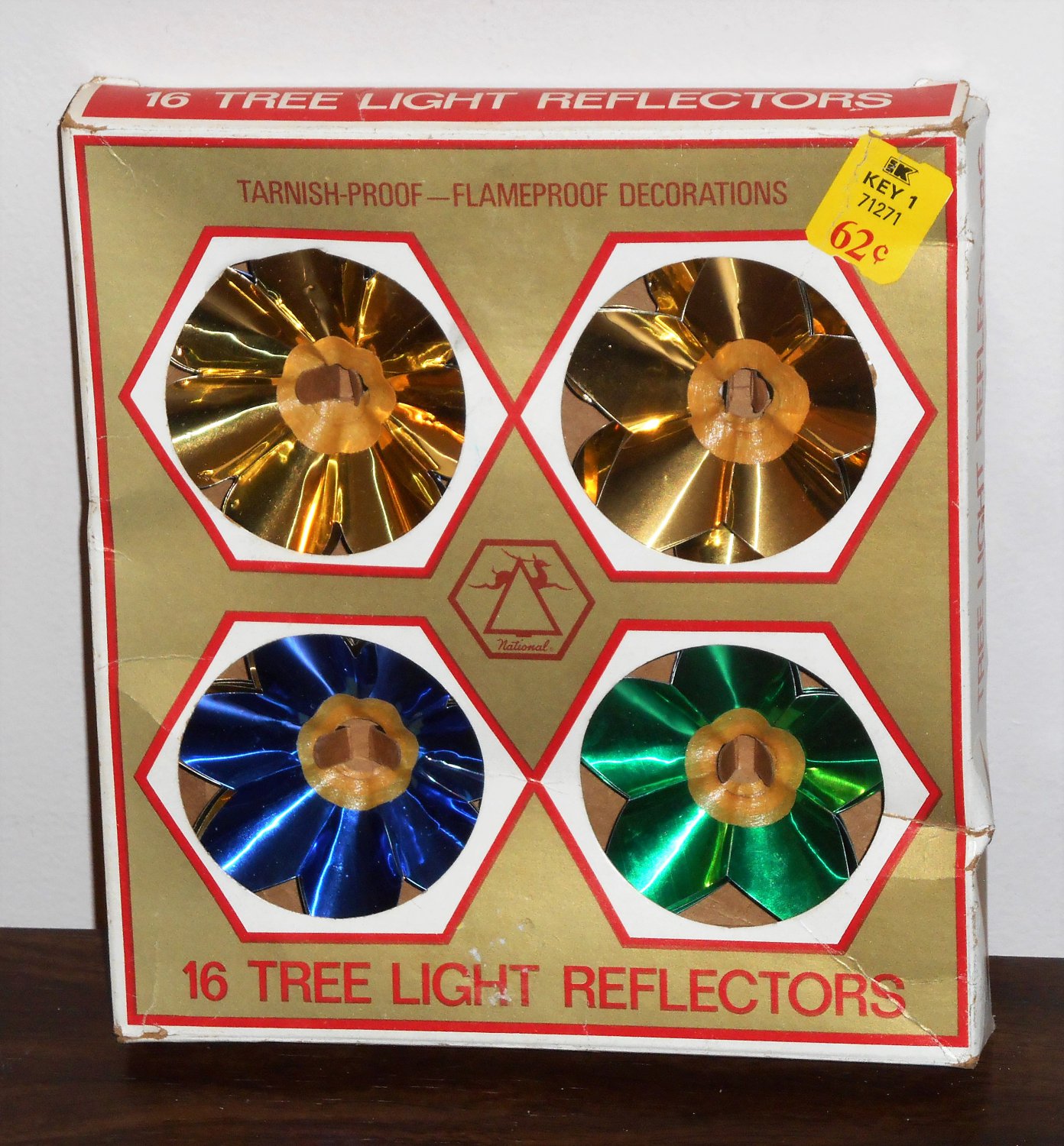 20 Vintage Aluminum Christmas Tree Light Reflectors National Tinsel Tin Foil Flower Blue Gold Green 20 Vintage Aluminum Christmas Tree Light Reflectors National Tinsel Tin Foil Flower Blue Gold Green