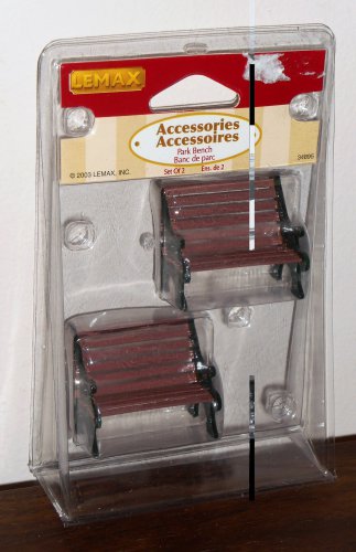 Lemax Christmas Village Accessories 34895 Park Bench Brown And Green Two Sets Of 2 2003
