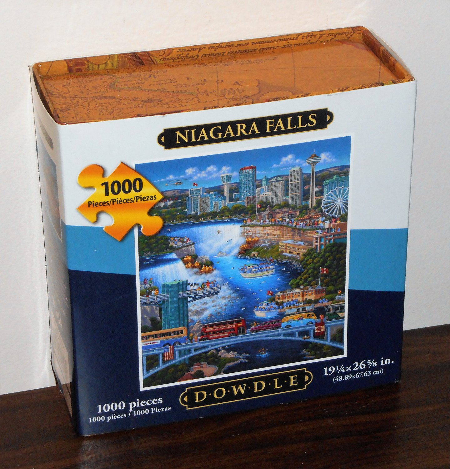 SOLD Eric Dowdle 1000 Piece Jigsaw Puzzle Niagara Falls Folk Art Map ...