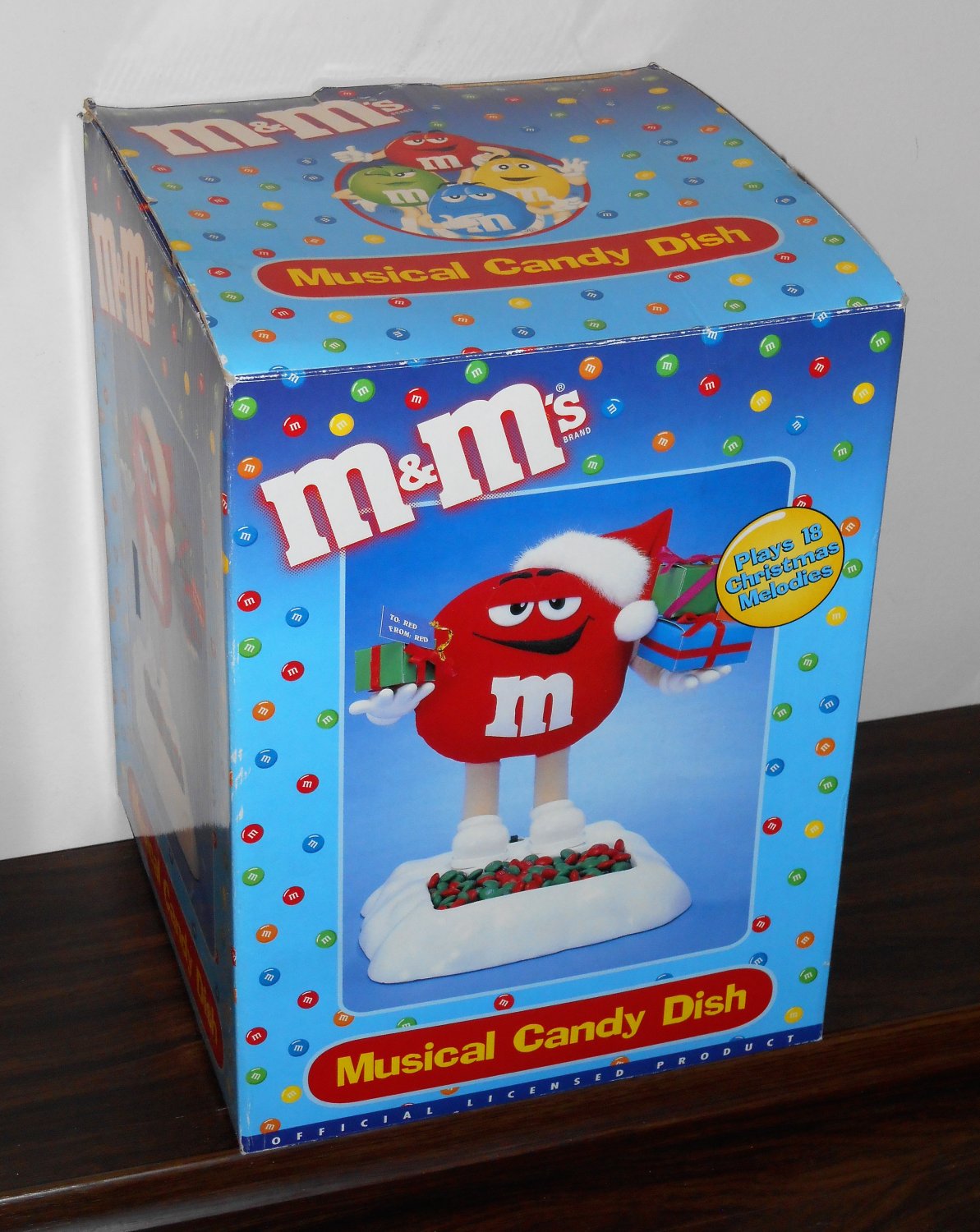 M&M's Red Animated Candy Dish Lot Talking Musical Santa Christmas Telco Battery  Operated