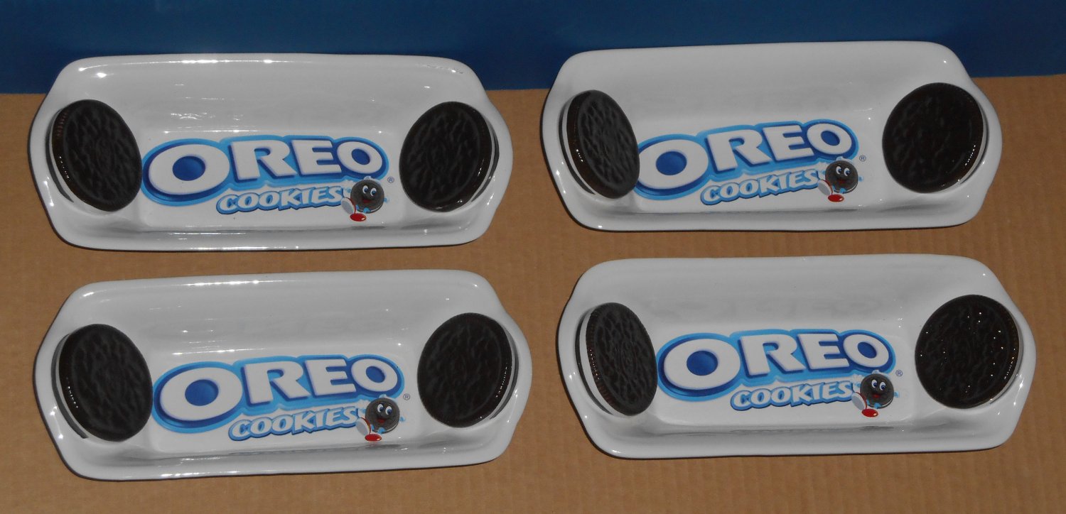 Oreo Oreos Cookies Banana Split Ceramic Bowls Dishes Set 4 Four Ice ...