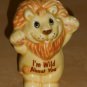 Russ Berrie I'm Wild About You Ceramic Lion 3¼ Inch Figure Figurine 6271