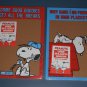 Vintage Snoopy Cork Bulletin Board With Built In Hanger Lot of Two Butterfly Peanuts Gang