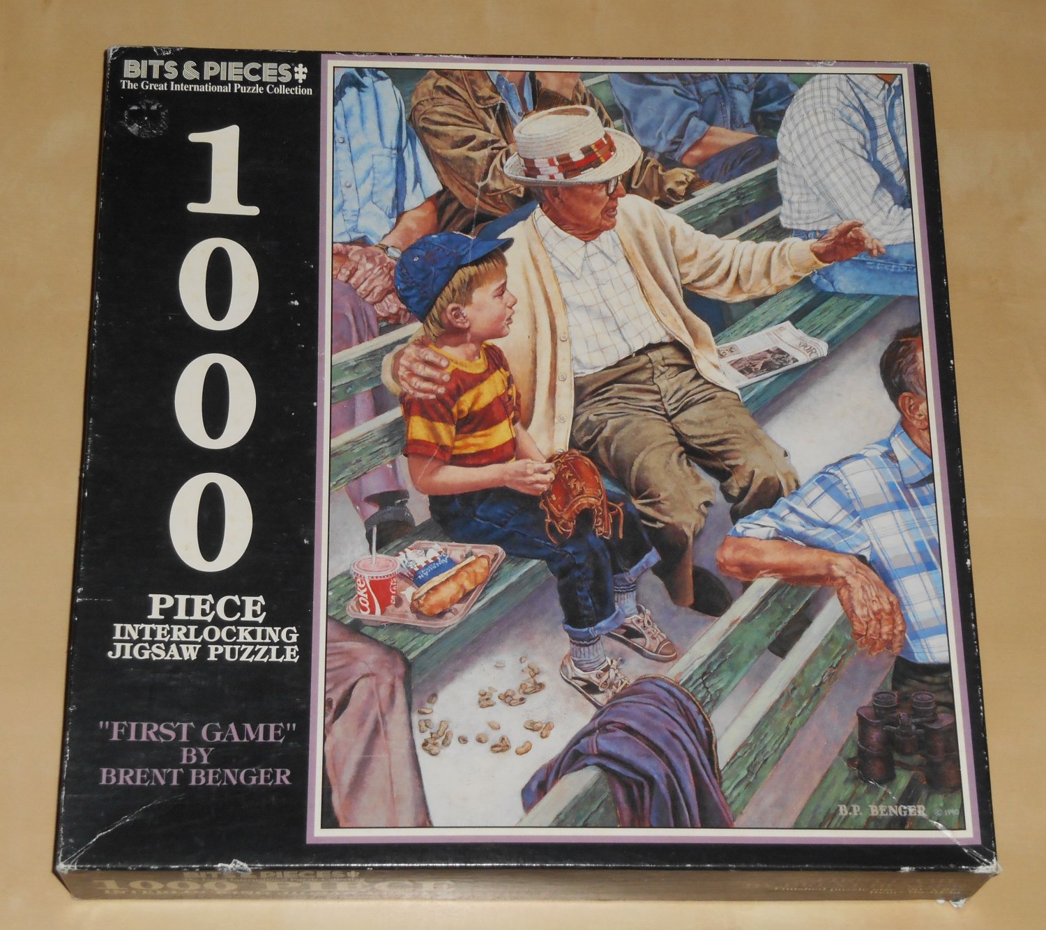 First Game 1000 Piece Jigsaw Puzzle 02-0432 Baseball Brent Benger Bits and Pieces COMPLETE