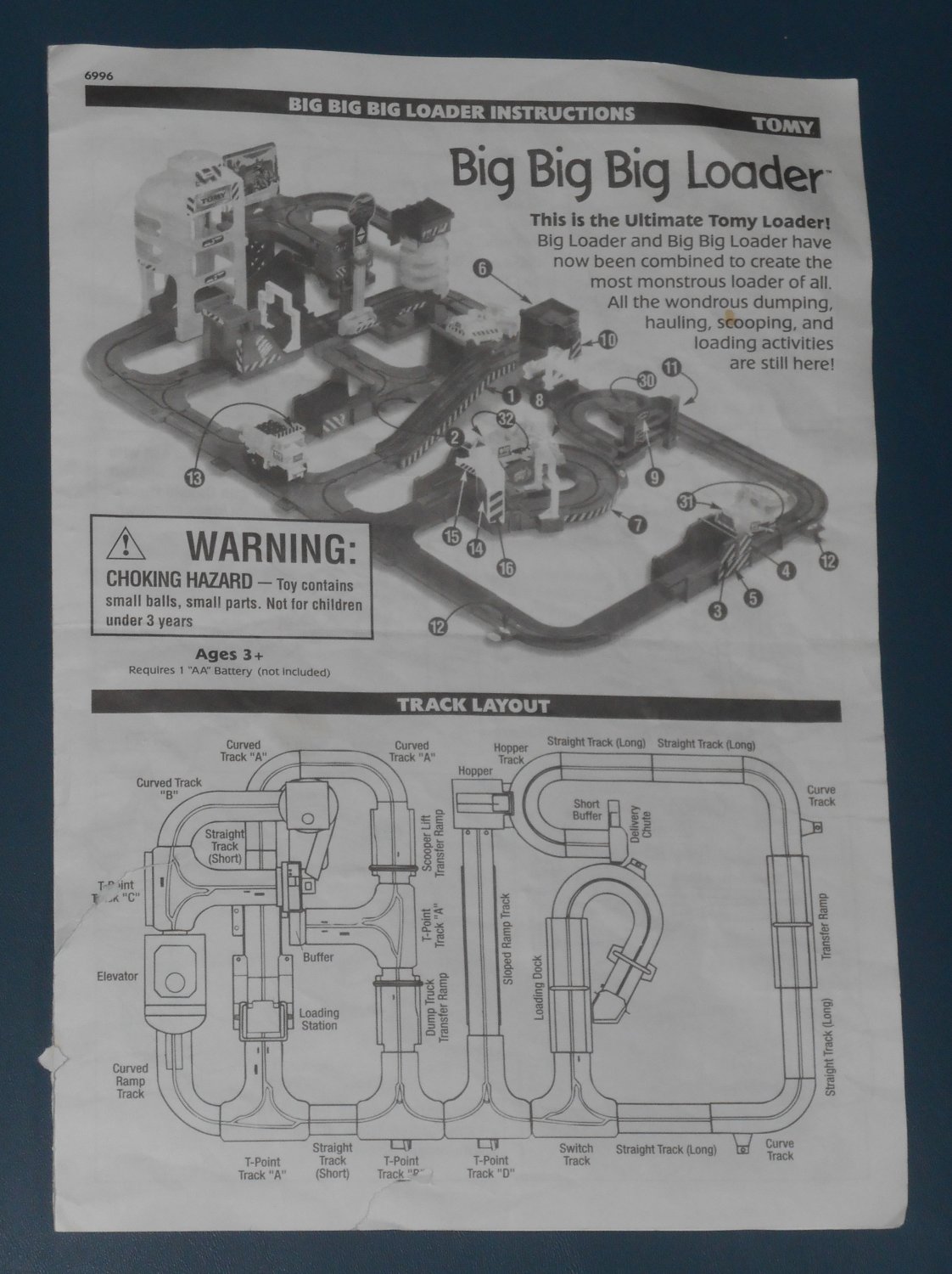 Tomy 6996 Big Big Big Loader Ultimate Motorized Construction Site 2004