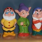 Snow White & the Seven 7 Dwarfs Soft Rubber Plastic Squeak Toy Figures Walt Disney