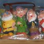 Snow White & the Seven 7 Dwarfs Soft Rubber Plastic Squeak Toy Figures Walt Disney