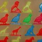 Miniature Plastic Neon Animal Figures Lot Stands Mini Small One Inch Tall Hong Kong