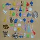 Miniature Mini Plastic Charms Lot of 50 Bracelet Necklace Translucent Opaque