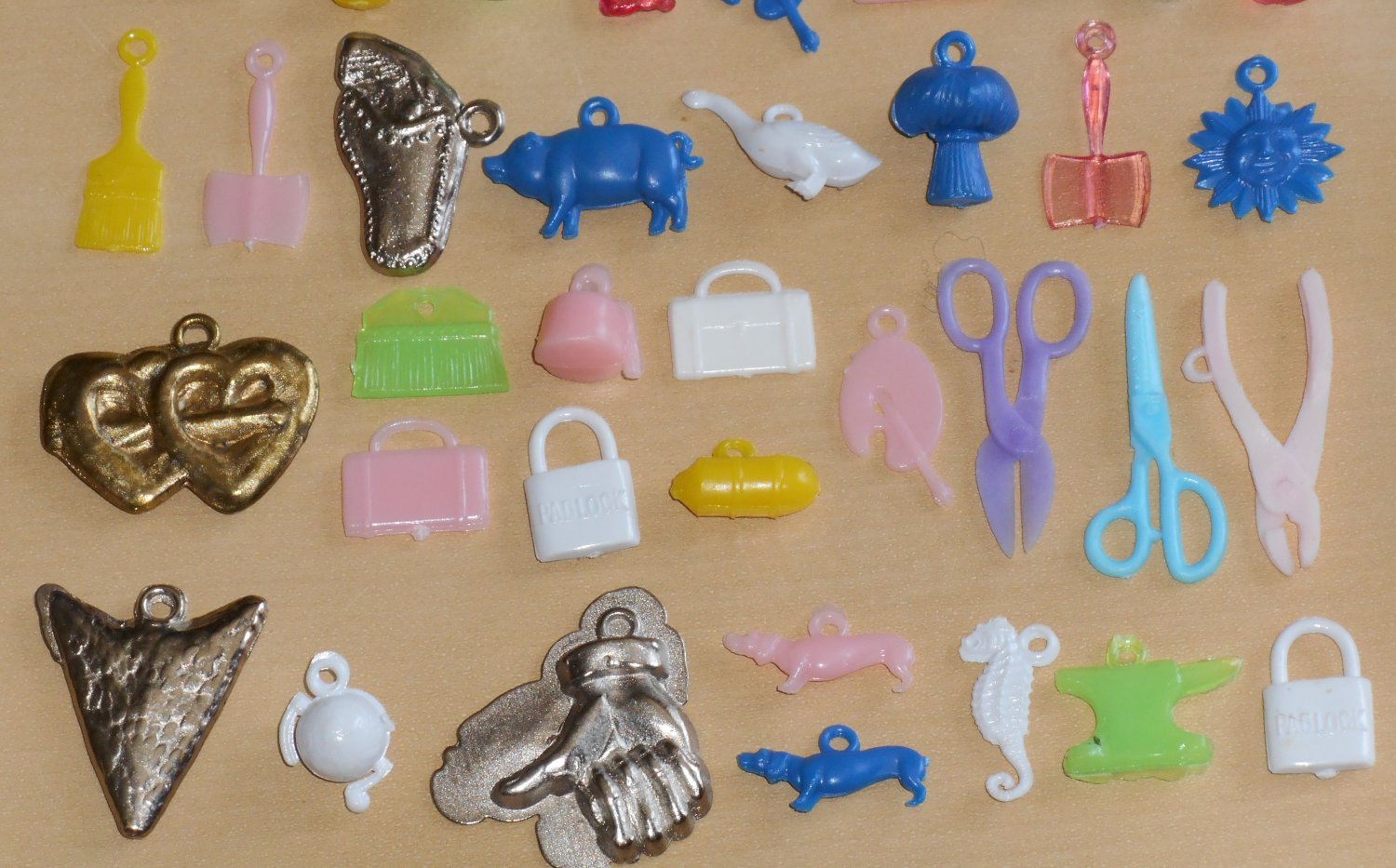 Miniature Mini Plastic Charms Lot of 50 Bracelet Necklace Translucent