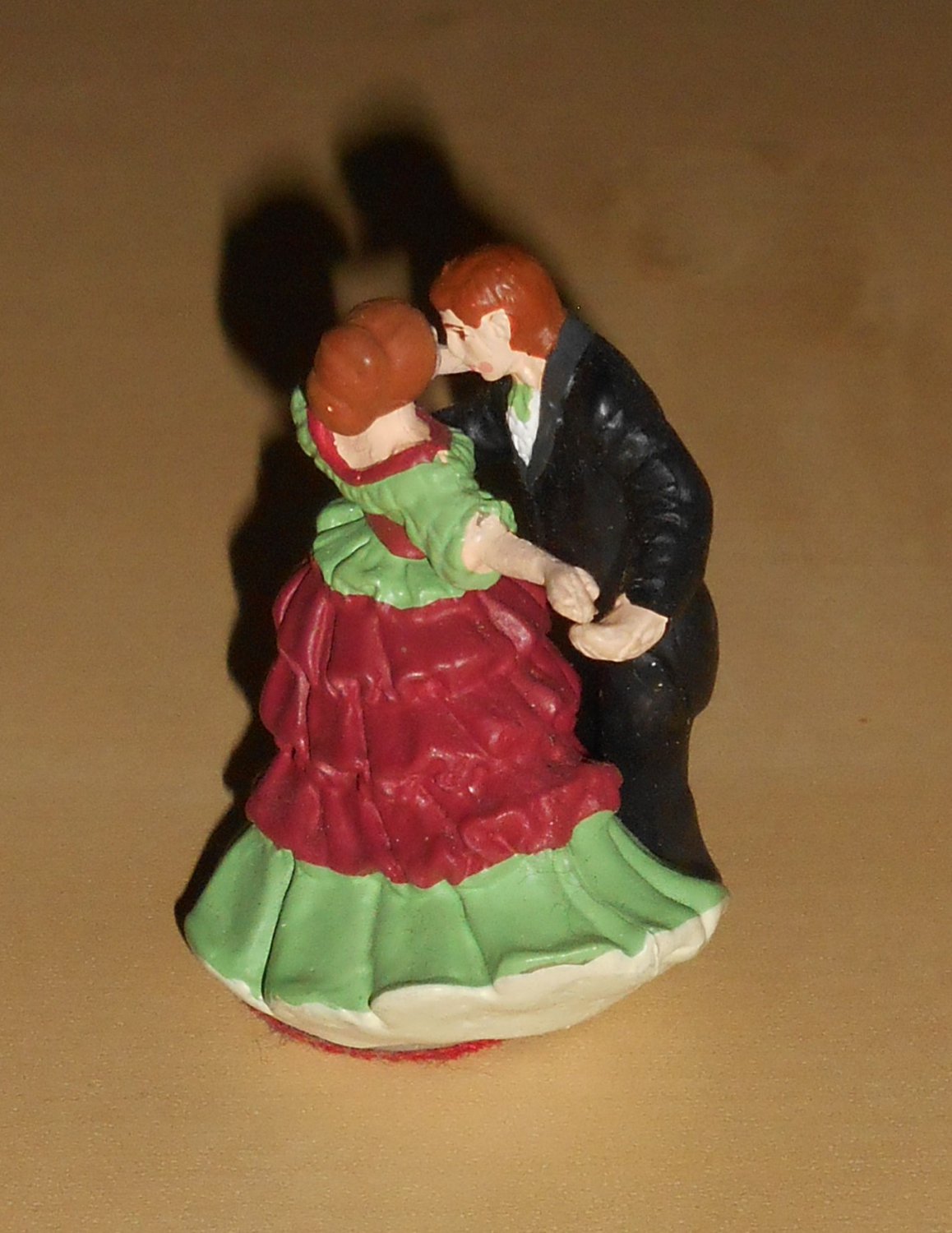 Red Lt Brown Hair Couple Figure Mr Christmas Holiday Waltz Ballroom Dancers Dancing Replacement Part