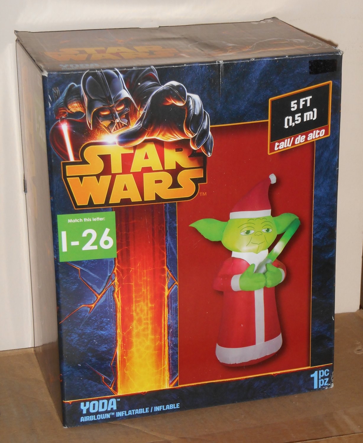 Yoda Airblown Fan Inflatable 5 Feet Tall Christmas Star Wars Holiday