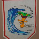 The Simpsons Bart Simpson Felt Wall Banner Pennant Cowabunga Man Surfing 1990 Coastal Concepts