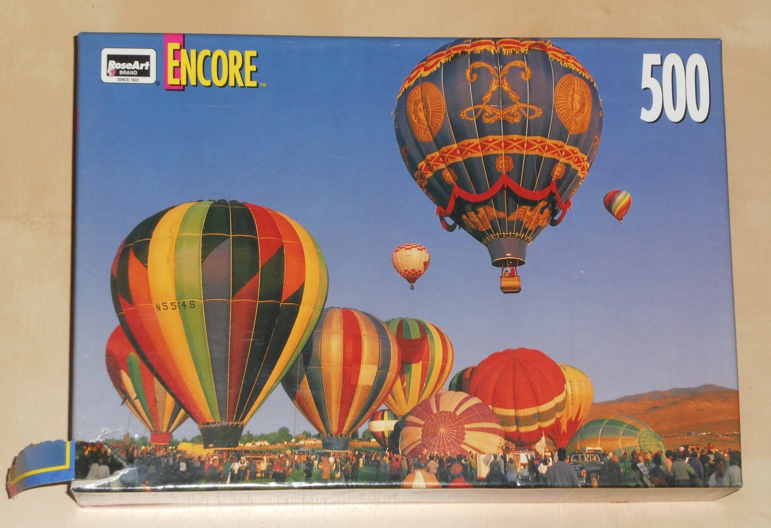 Encore Up Up and Away 500 Piece Jigsaw Puzzle Hot Air Balloons 06052 COMPLETE 1998