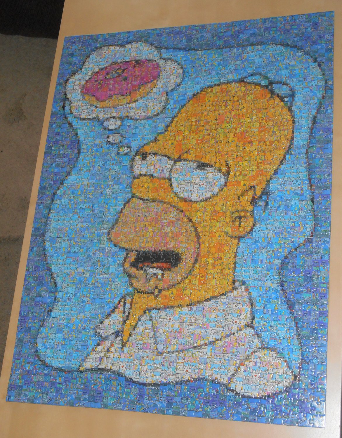 Simpsons Homer Donut Drool 1000 Piece Jigsaw Puzzle Photomosaics Simpson Bgi Complete No Box