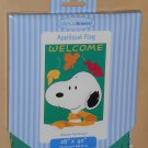 Snoopy Welcome Fall Applique Decorative Garden Flag 28 x 40 Peanuts Gang Autumn Leaves New NIP