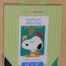 Snoopy Welcome Fall Applique Decorative Garden Flag 13 x 18 Peanuts Gang Autumn Leaves New NIP