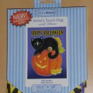 Happy Halloween Kitty Pumpkin Decorative Artist's Touch Garden Flag 25.5 x 38 Glitter Polyester NIP