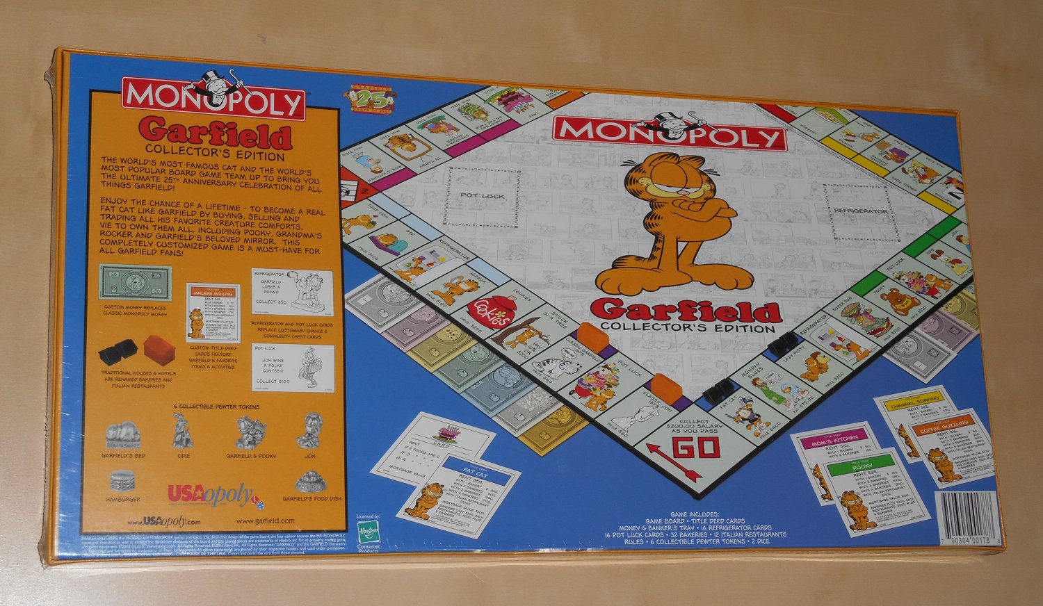 Garfield The Cat Collector s Edition Monopoly Game 25 Years Pewter Tokens Comic Strip 2003 NIB