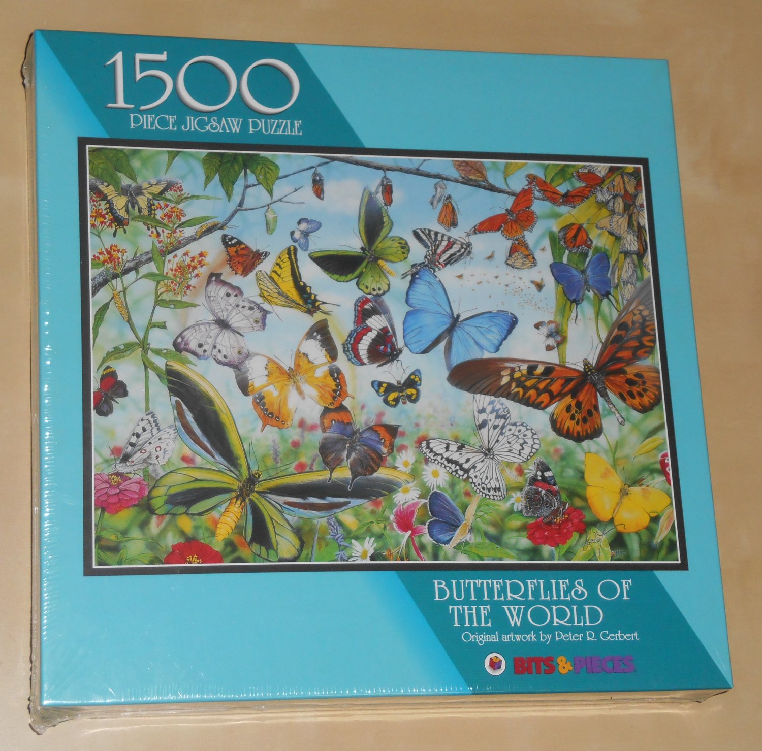 Butterflies of the World 1500 Piece Jigsaw Puzzle Bits & Pieces 03-0317 Peter Gerbert NIB 1998