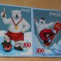Coca Cola Polar Bear 100 Piece Jigsaw Puzzle Lot of Two Soccer Snowboard 08561 NIB