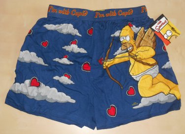 Simpsons Homer Bart Size Large L Valentine's Boxer Shorts I'm With