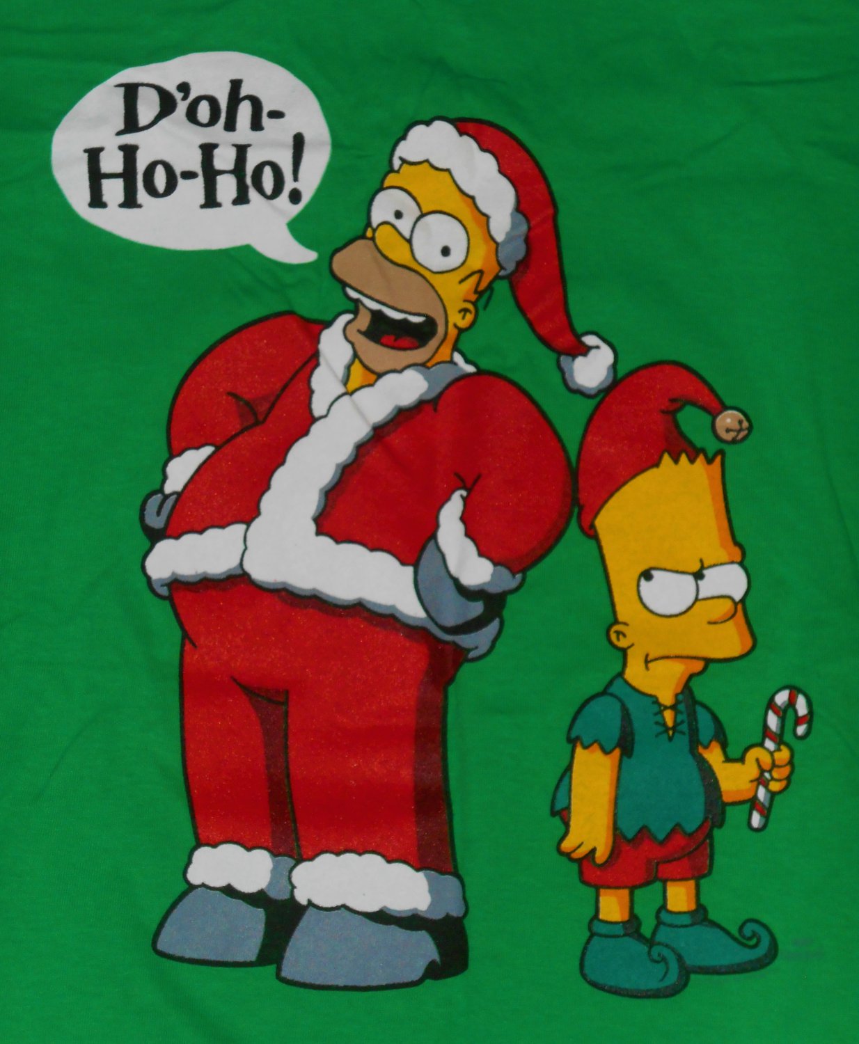 Simpsons D'oh Ho Ho Size 2X 2XL XXL Short Sleeve Christmas Tee T Shirt Homer Bart NWT