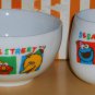 Sesame Street Child's Ceramic Bowl Cup Chopsticks Set CTW Sony Creative Products