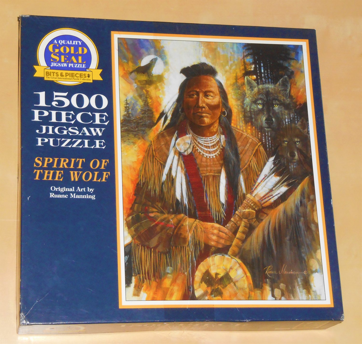 Spirit of the Wolf 1500 Piece Jigsaw Puzzle Bits & Pieces 03-0260 Ruane Manning COMPLETE