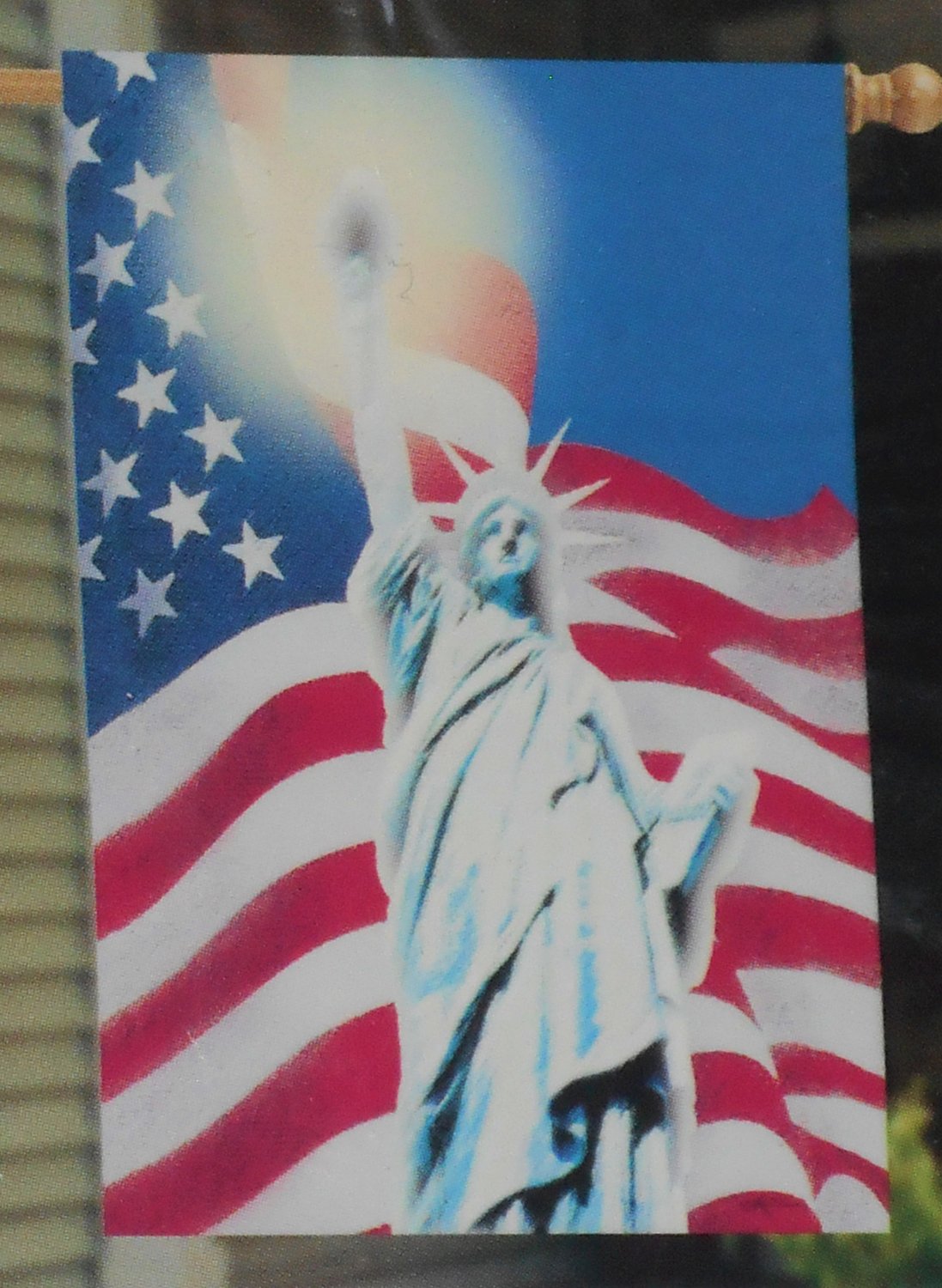 American Liberty Garden Pole Flag Statue USA 25.5 x 38 Polyester Images In Art 07002 NIP