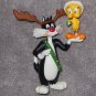 Sylvester Tweety Mistletoe Moose Hallmark Keepsake Ornament Looney Tunes Christmas Warner Bros 1993