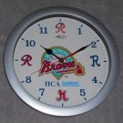 Richmond Braves Wall Clock Plastic Battery Operated Minor League Baseball HCA Hospitals Lite 98 FM