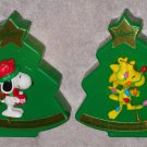 Snoopy Woodstock PVC Ornaments With Christmas Tree Whitman's Lights Scarf Dog Peanuts