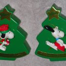 Snoopy Woodstock PVC Ornaments With Christmas Tree Whitman's Joe Cool Scarf Santa Hat Sledding