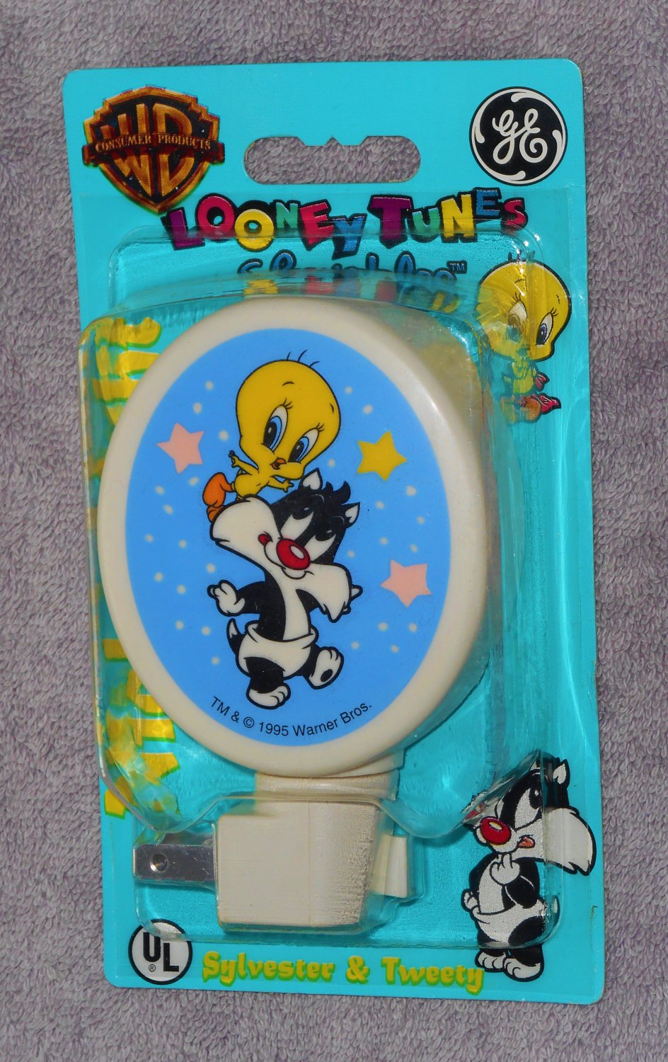 Looney Tunes Lovables Nite Night Light Reversible Baby Tweety Sylvester GE General Electric 1995 NIP
