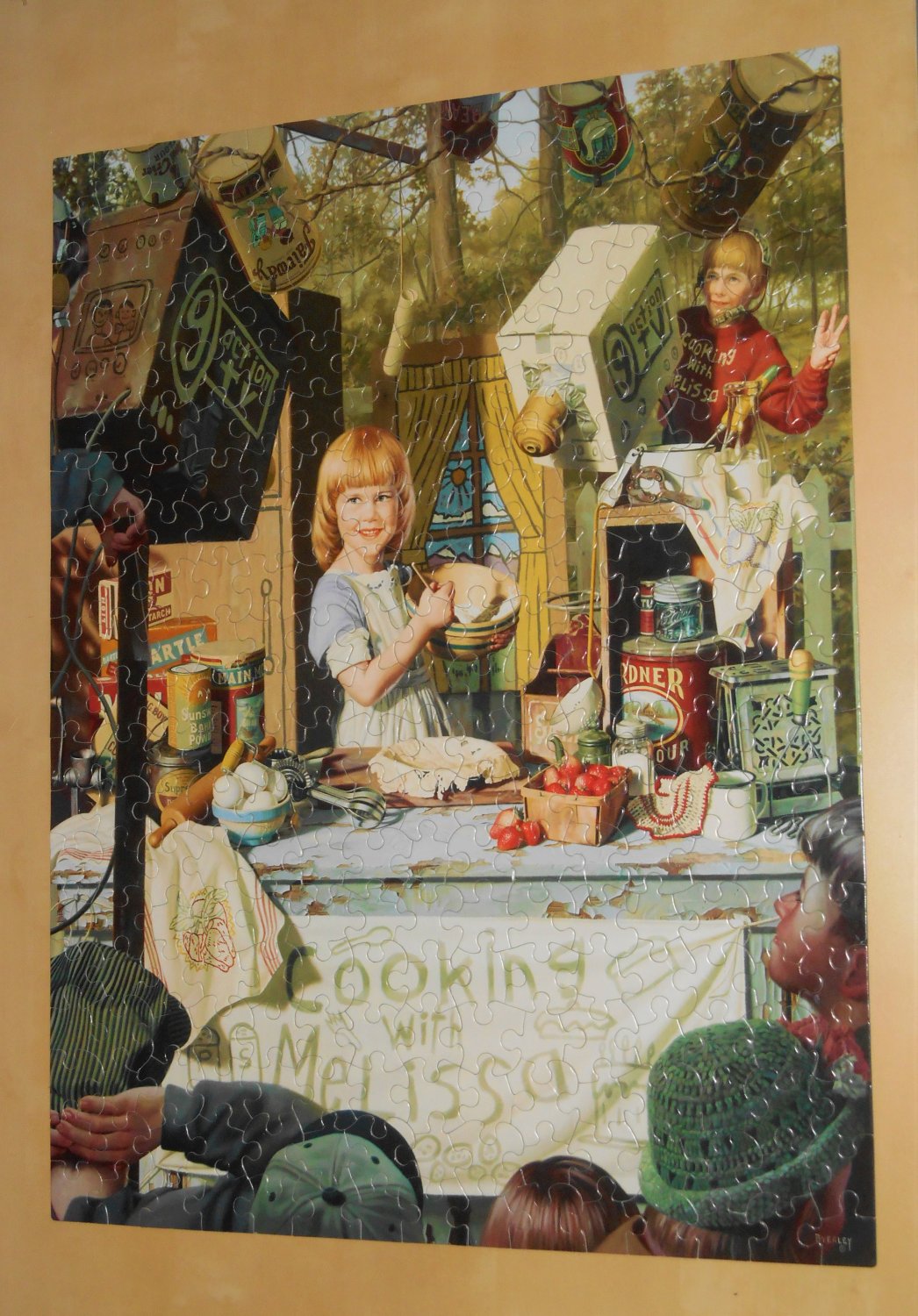 Cooking With Melissa 300 Oversized Pieces Jigsaw Puzzle Ceaco 2203-1 Hometown Memories Bob Byerley