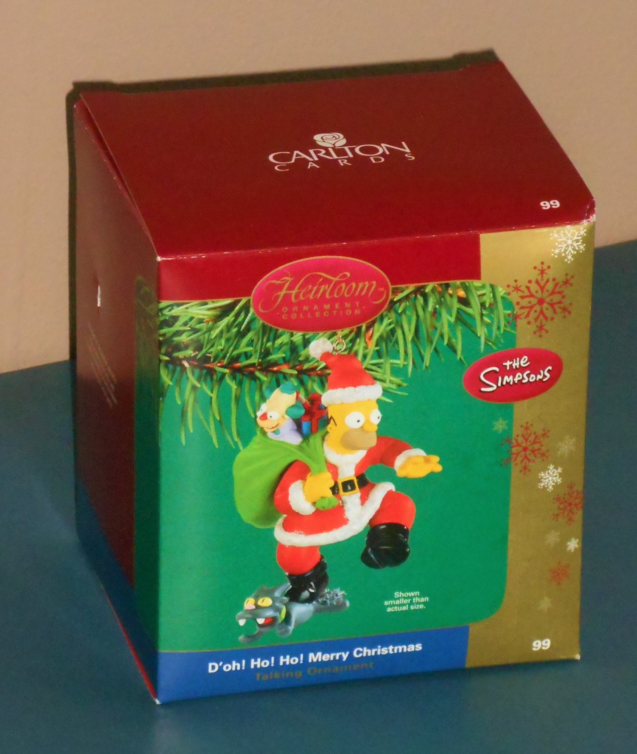 D'oh! Ho! Ho! Merry Christmas Homer Simpson Talking Ornament Carlton Heirloom Collection 99 2004 NIB