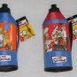 Simpsons Family Homer Plastic Water Drink Bottle Lot Nylon Vinyl Zipper Handle Cover 2005 Haddad NWT