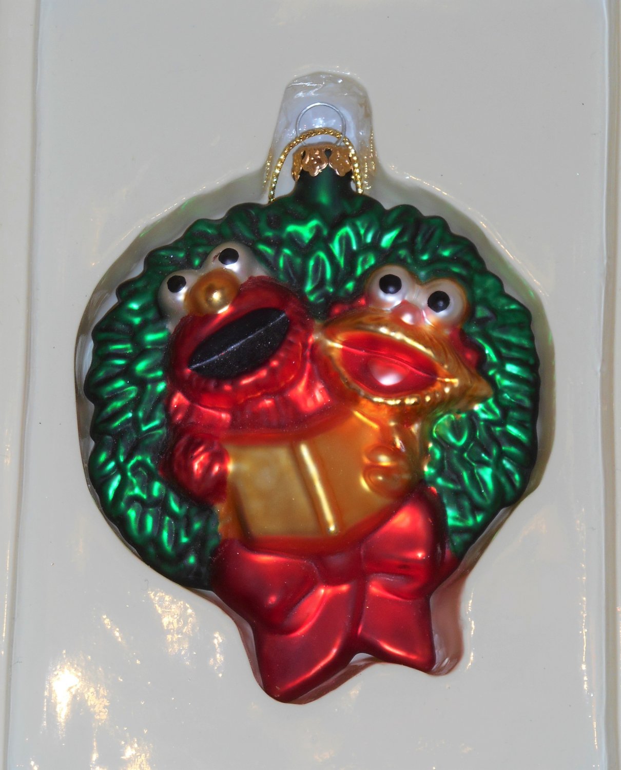Sesame Street Muppets Elmo Zoe Glass Holiday Ornament Christmas Caroling Kurt Adler 2000